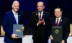 Presiden FIFA, Gianni Infantino, meluncurkan turnamen baru bertajuk FIFA ASEAN Cup. (Bola.com/Dok.Instagram Gianni Infantino).