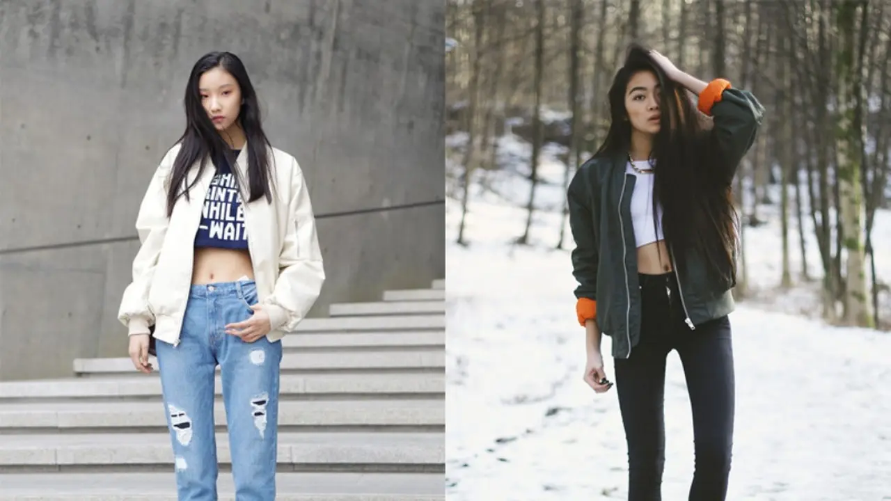 Mix and Match Crop Tee dengan Jaket Bomber yang Super Stylish