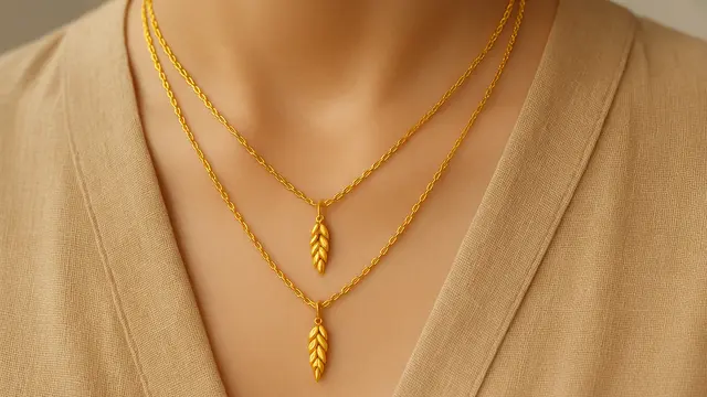 Model Kalung Emas 24 Karat 5 Gram Motif Padi yang Ringan dan Elegan, Bikin Tampilan Jadi Modern dan Stylish