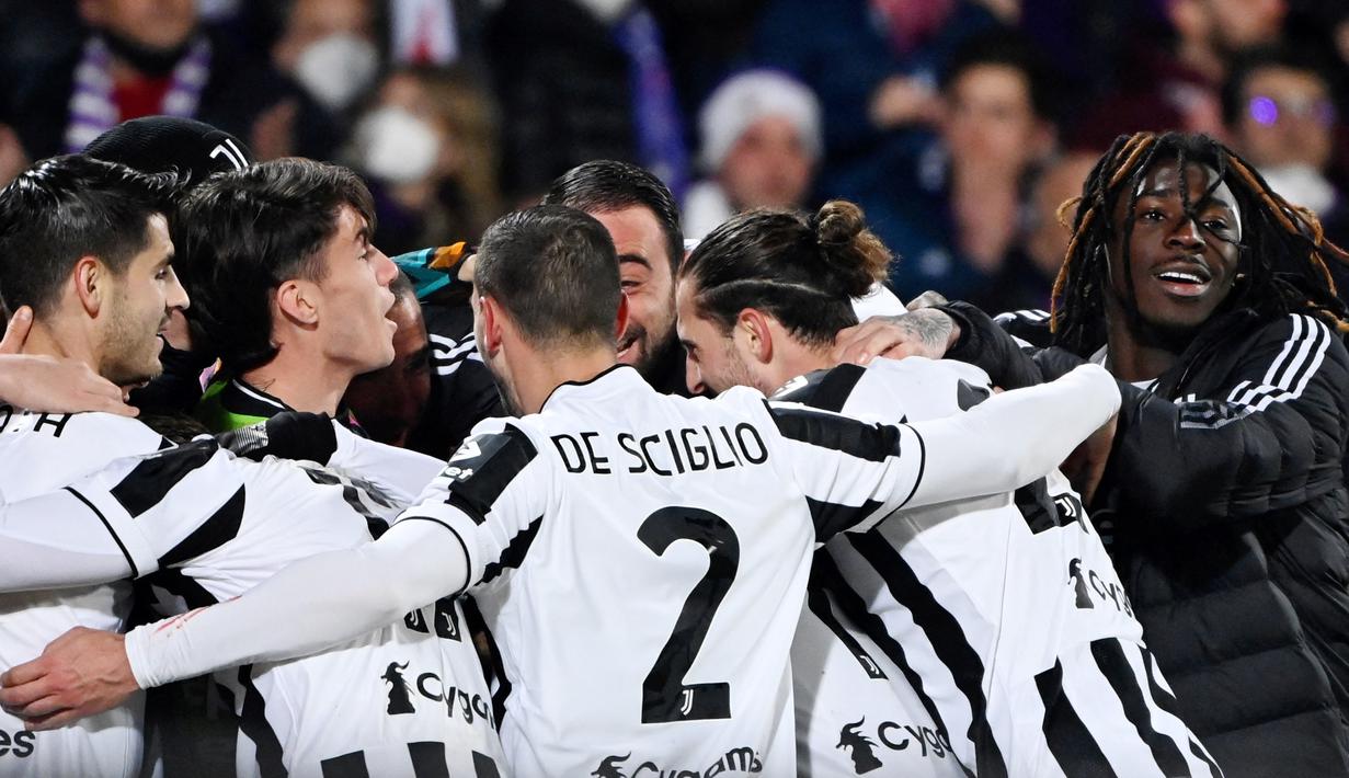 Hasil ini membuat Juventus hanya perlu hasil imbang di leg kedua pada April mendatang untuk maju ke final, sementara Fiorentina harus menang setidaknya dengan selisih dua gol untuk lolos ke laga puncak. (AFP/Alberto Pizzoli)