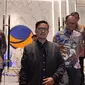 Pengacara Menteri Pertanian (Mentan) Syahrul Yasin Limpo, Febri Diansyah saat menemui wartawan di NasDem Tower, Jakarta Pusat, Rabu (4/10/2023). (Liputan6.com/Winda Nelfira)