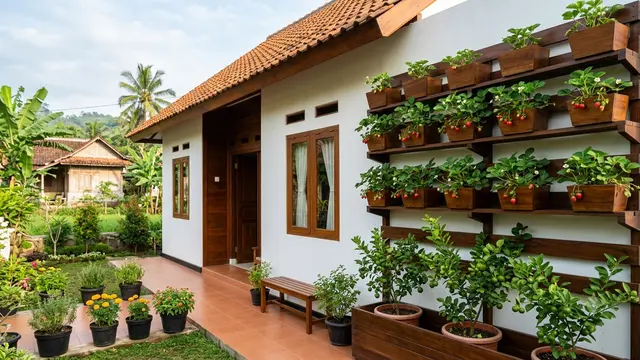 Inspirasi Rumah Desa dengan Kebun Mini yang Bisa Menghemat Pengeluaran Bulanan. Gemini