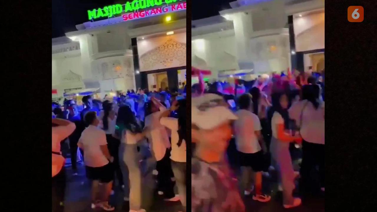 Tangkapan layar video viral aksi remaja dugem depan masjid (Liputan6.com/Istimewa)