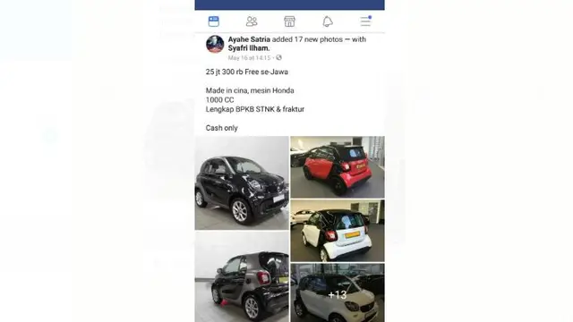 Mobil kecil Rp 25 Juta (Foto Facebook)
