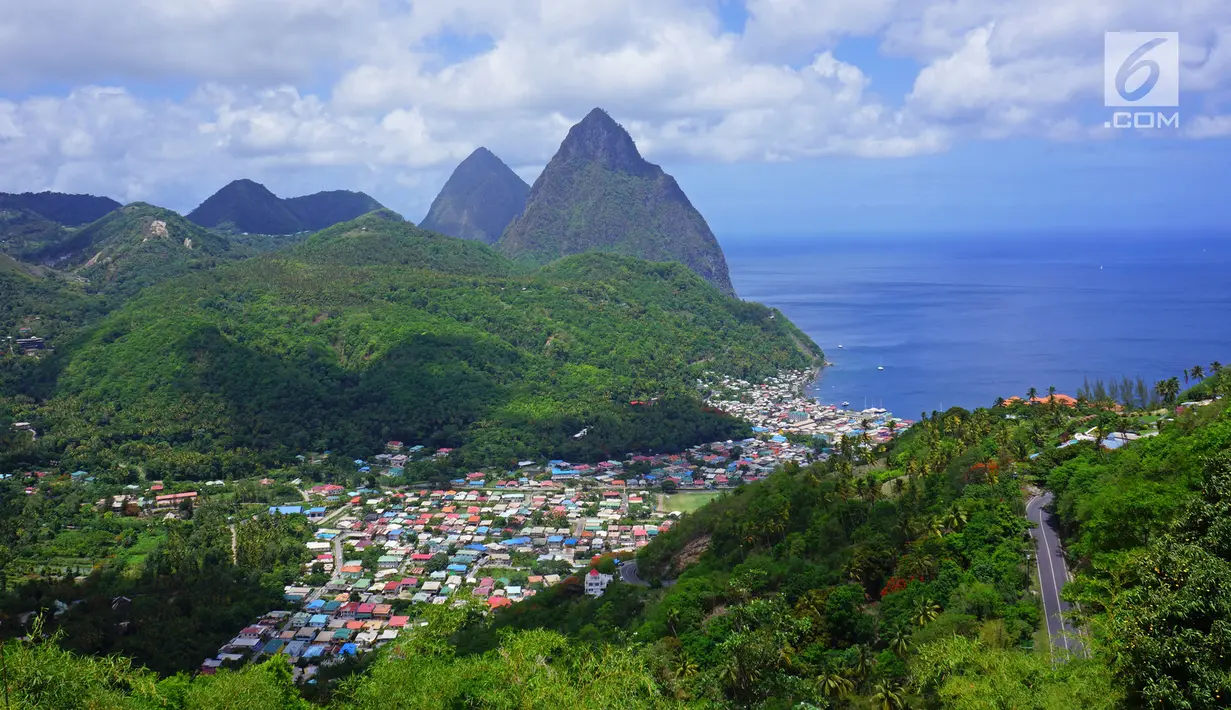 Saint Lucia, negara kepulauan di Karibia bagian timur yang berbatasan dengan Samudra Atlantik seluas 620 km persegi memiliki jumlah penduduk lebih dari 187 ribu jiwa. (iStockpoto/Lucia Santiagoflorezr)