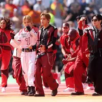 Melihat pesona menyala BTS gebrak panggung FIFA World Cup 2026 Halftime Show  (Photo by Lars Baron / GETTY IMAGES NORTH AMERICA / Getty Images via AFP)