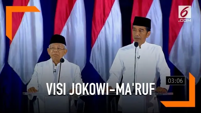 Jokowi-Ma'ruf beberkan visi tentang Ekonomi dan Kesejahteraan Sosial, Keuangan, Investasi, serta Industri saat debat capres.