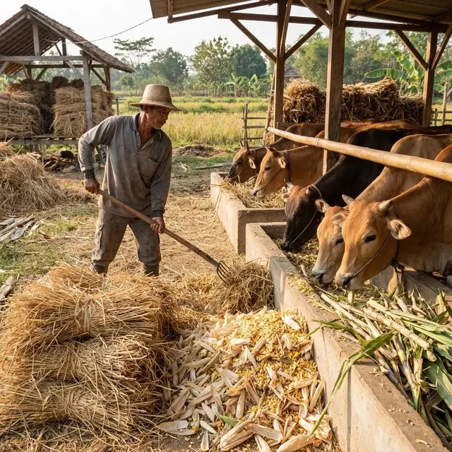 Pakan Sapi Tanpa Ngarit