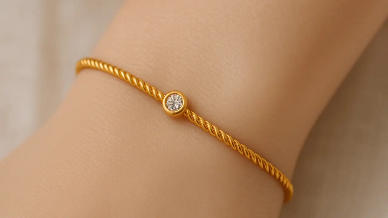 Gelang Emas Tali 24 Karat Desain Minimalis (Foto: ChatGPT)