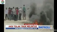 Warga yang emosi juga membakar ban bekas di perempatanjalan hingga kendaraan yang datang dari empat titik jalur sempat tertahan.