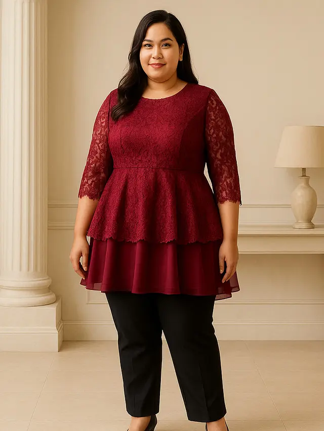 Model Tunik Brokat untuk Orang Gemuk/Ilustrasi gambar oleh AI