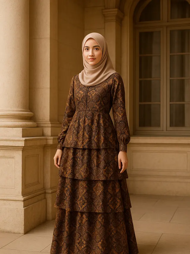 Model Baju Batik Syar’i Elegan Motif Klasik