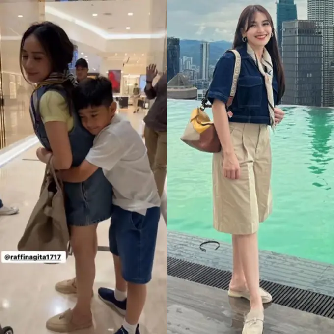 Potret Adu Gaya Nagita Slavina dan Ayu Ting Ting Mengenakan Sandal sama