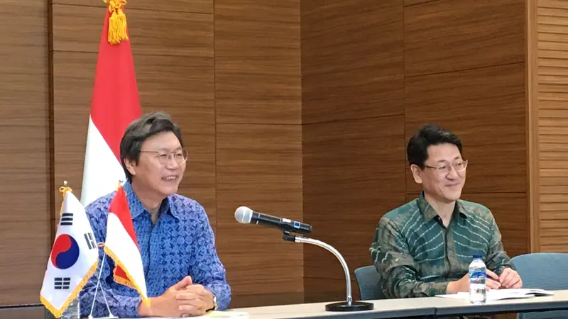 Duta Besar Republik Korea Selatan untuk Indonesia Kim Chang-Beom pada Press Conference Paparan Duta Besar Republik Korea, Selasa (14/1/2020).