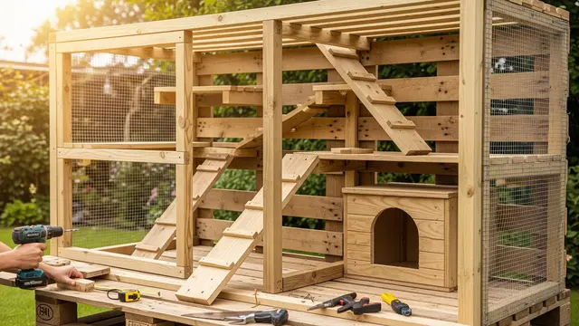 Cara Membuat Kandang Kucing Outdoor dari Kayu Bekas/Gemini AI