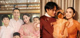 Intip busana Lebaran keluarga artis Tanah Air yang warna-warni tahun ini. (@raffinagita1717 @mahaliniraharja)