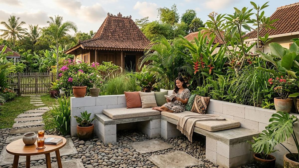 7 Bangku dari Bata Ringan yang Menyatu dengan Taman, Tawarkan Konsep Outdoor Living Modern
