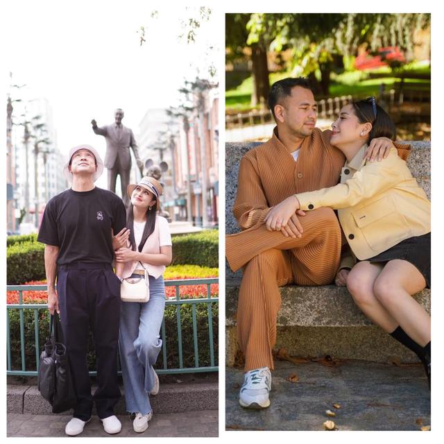 Potret Gaya Liburan Sandra-Harvey dan Raffi-Nagita