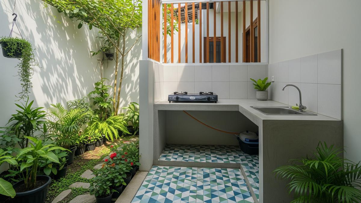 7 Model Dapur Semi Outdoor yang Sejuk Berkat Bukaan Lebar untuk Rumah Tropis