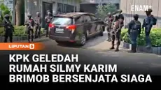KPK menggeledah rumah pribadi Wakil Menteri Imigrasi dan Pemasyarakatan (Imipas) Silmy Karim di kawasan Kebayoran Baru. Tampak sejumlah personel Brimob bersenjata laras panjang terlihat berjaga.