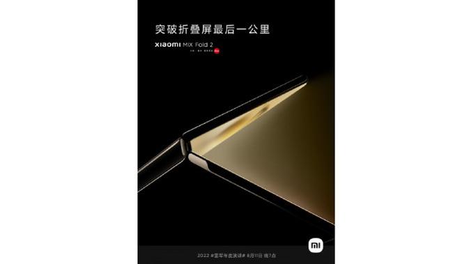 <p>Xiaomi Mix Fold 2 akan diluncurkan pada 11 Agustus 2022. (Doc: Xiaomi)</p>