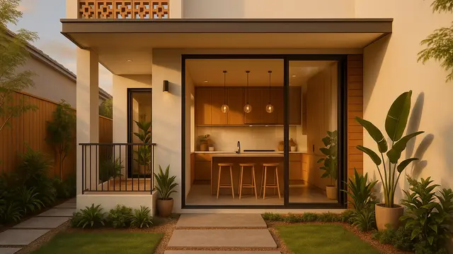 Model Rumah 3 Kamar 1 Lantai dengan Dapur Terbuka