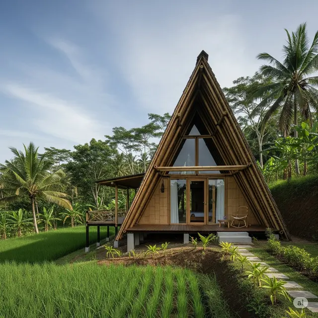 Rumah Sederhana dari Bambu. Foto: Gemini