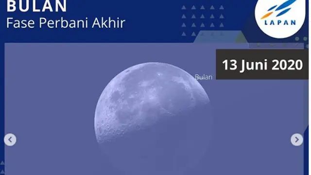 13 Juni : Bulan pada Fase Perbani Akhir. (Stellarium)