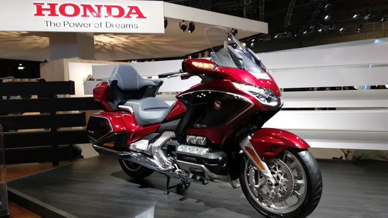 Honda Gold Wing 2018 yang dipajang dalam Tokyo Motor Show 2017. (Gideon/Liputan6.com)