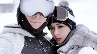 Syahrini main salju di Jepang (Sumber: Instagram/princessyahrini)