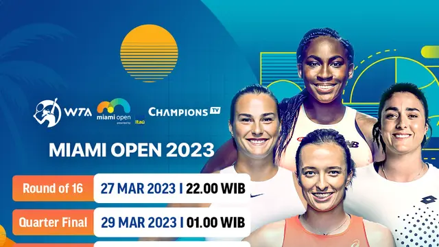 Jadwal Live Streaming WTA 1000 Miami Open 2023 di Vidio Pekan Ini
