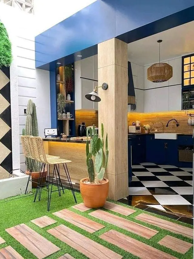 Ruang Makan Semi Outdoor Estetik