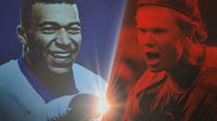 Ilustrasi - Kylian Mbappe Vs Erling Haaland (Bola.com/Adreanus Titus)