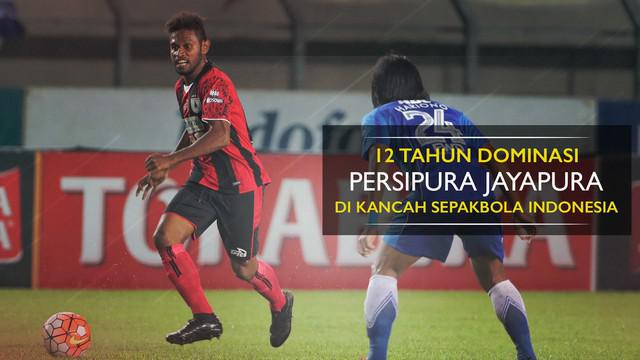 Infografis tentang 12 tahun Persipura Jayapura mendominasi sepakbola Indonesia