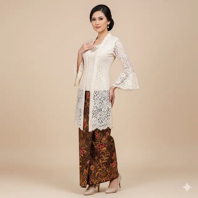 Model Kebaya Lengan Lonceng Brokat Elegan Terbaru. Gemini