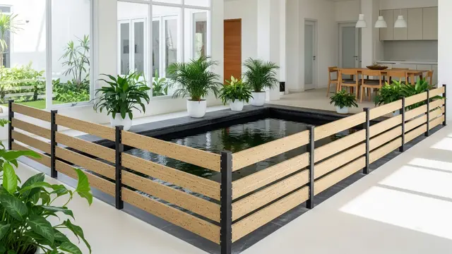 Desain Pagar Pengaman Kolam Ikan Minimalis dalam Rumah