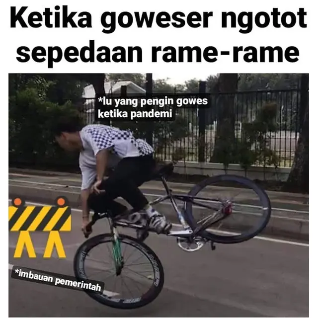 7 Meme Suka Gowes di Kala Pandemi Ini Bikin Sadar Diri