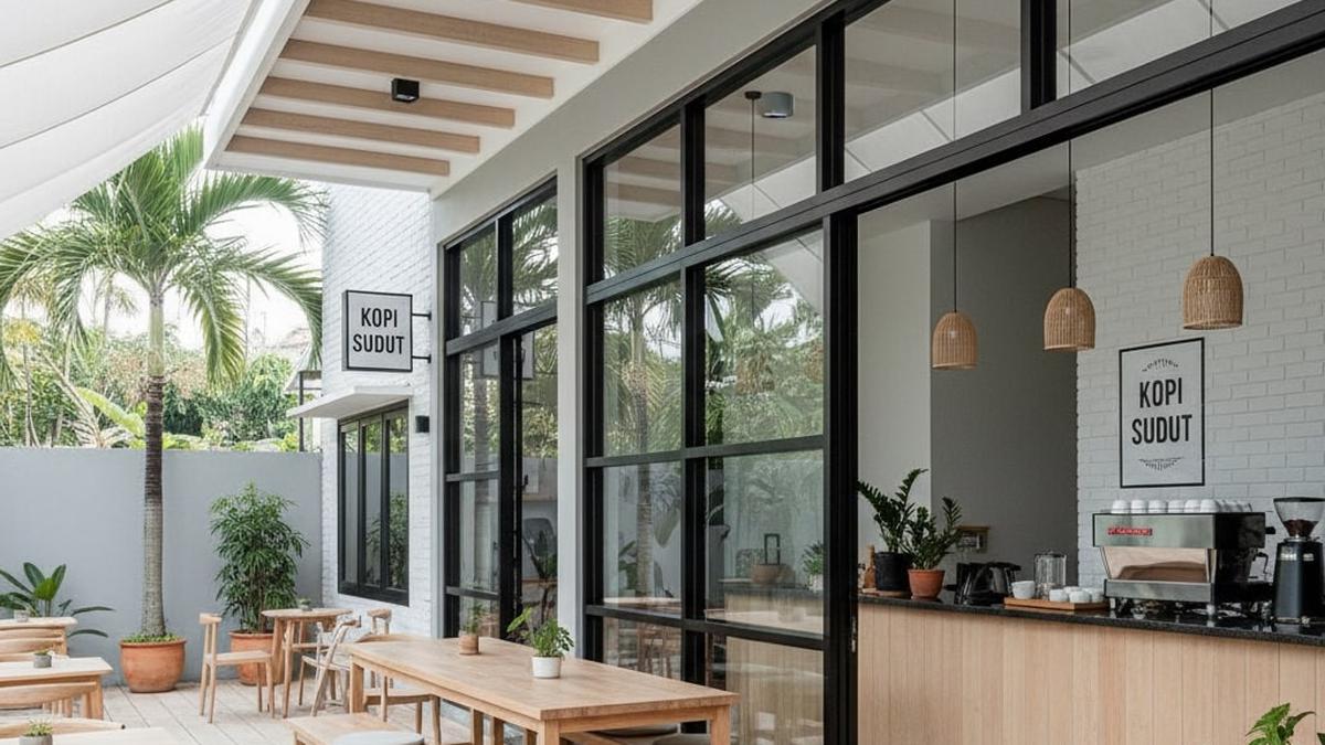 15 Inspirasi Desain Teras Rumah untuk Jualan Kopi Konsep Skandinavia Minimalis, Cozy &amp; Instagramable
