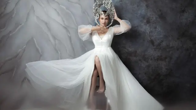 6 Pemotretan Terbaru Feby Febiola Bertema Serba Putih, Tampil Bak Bidadari