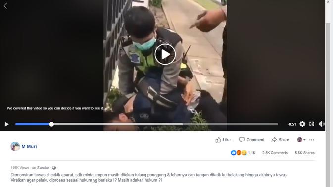 [Cek Fakta] Viral Video Demonstran 'Dicekik' Aparat, Ini Faktanya