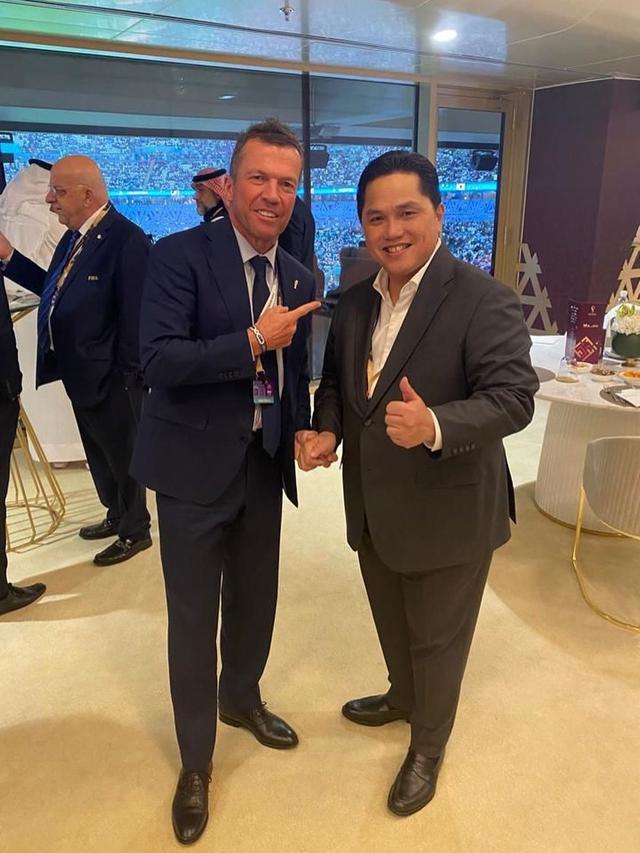 Momen Erick Thohir Bertemu Legenda Bintang Sepak Bola Dunia di Qatar