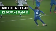 Luis Milla Jr berhasil mencetak gol spektakuler kala Fuenlabrada tahan imbang Real Madrid 2-2.