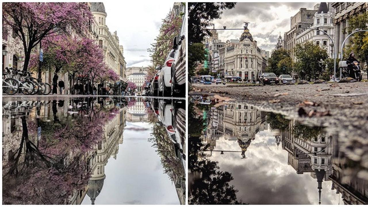 8 Jepretan Suasana Kota di Genangan Air Ini Unik, Terlihat Bak Lukisan