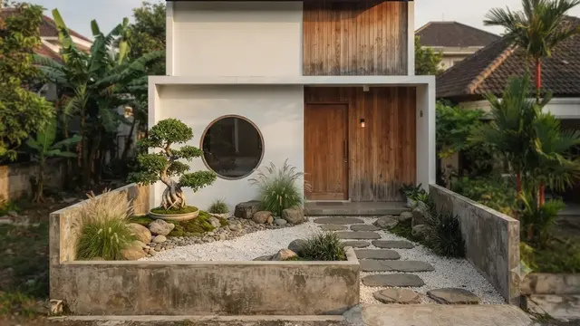 Fasad Bergaya Jepang yang Tenang dan Elegan
