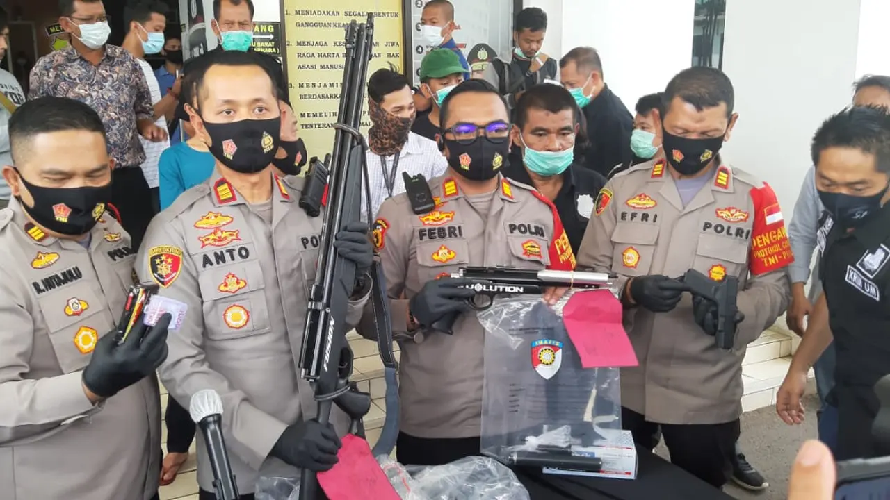Polisi gelar perkara kasus penembakan di Tangsel (Pramita/Liputan6.com)