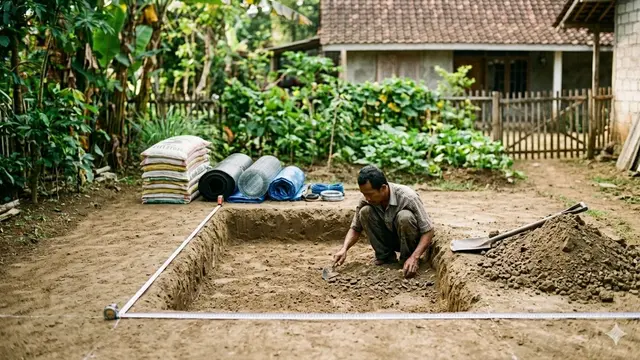 Cara Membuat Kolam Ikan dari Karung Tanpa Perlu Cor Semen