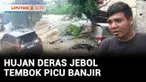 Tak kuat menahan derasnya air usai diguyur hujan deras, tembok gudang Sudin Sumber Daya Air Pemkot Jakarta Selatan jebol. Sejumlah kendaraan rusak tertimpa tembok yang roboh.