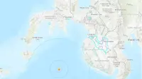 Lokasi gempa Filipina. (Screen Grab USGS)