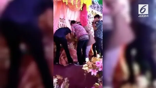 VIDEO: Ketemu Mantan, Pengantin Wanita Pingsan