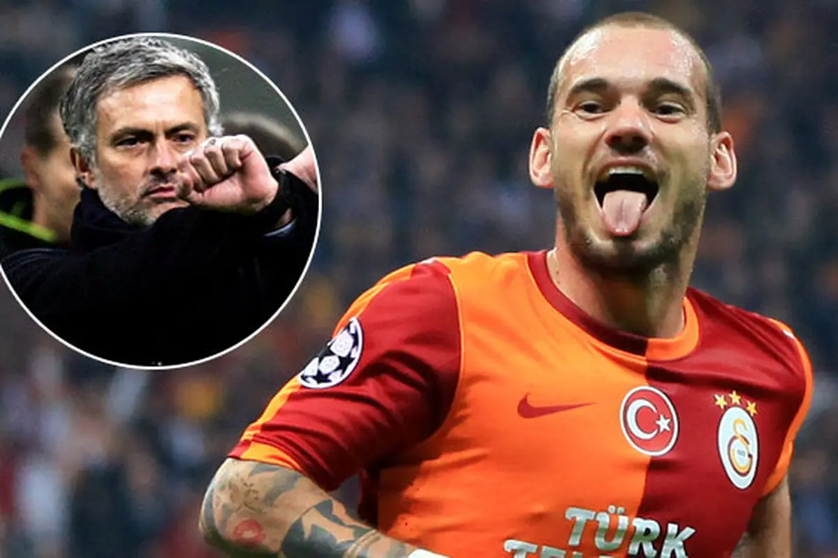 Jose Mourinho dan Wesley Sneijder
